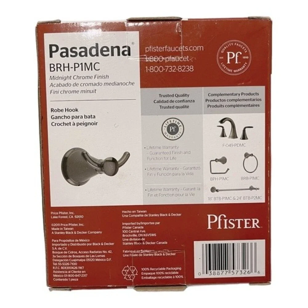 Pfister BRH-P1MC Pasadena Robe Hook